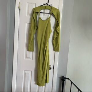 Elegant Olive Green Women's Dress